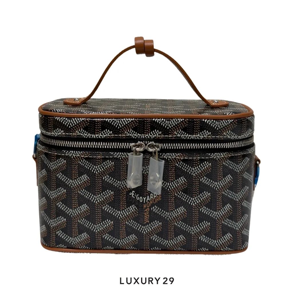 Goyard Muse Mini Vanity Black & Tan(Mini, Brown)
