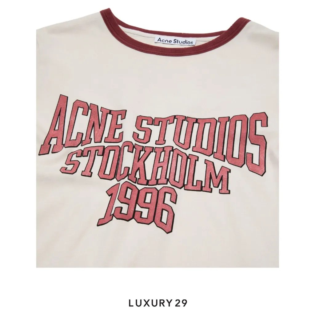 Acne Studios Graphic t-shirt Off white/burgundy(XS, White)
