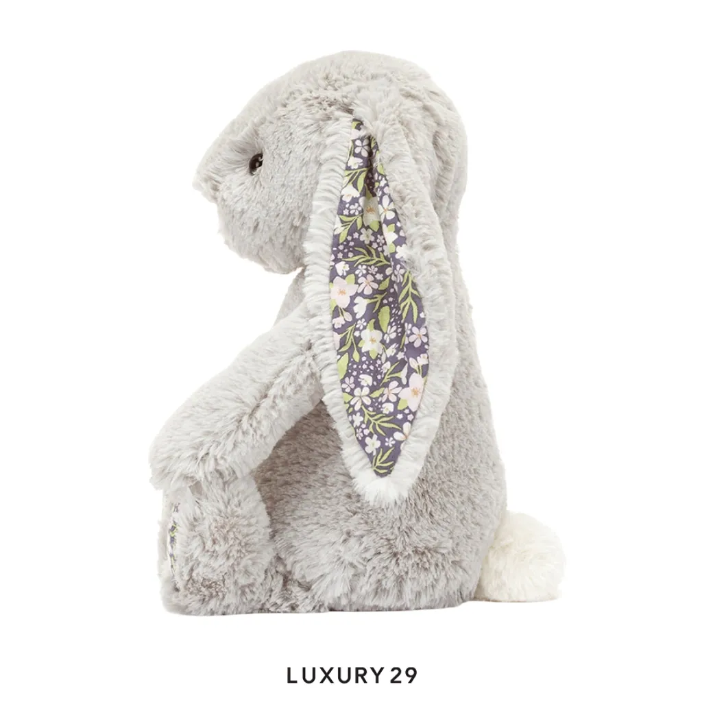 JellyCat Blossom Silver Bunny Bloom Small Grey(Small, Grey)