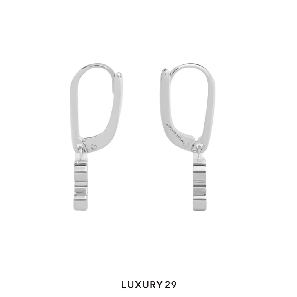 Celine Triomphe Rhinestone Earrings Silver(Free Size, Silver)