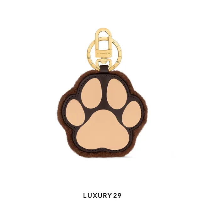 Louis Vuitton LV Paw Key Holder and Bag Charm Brown