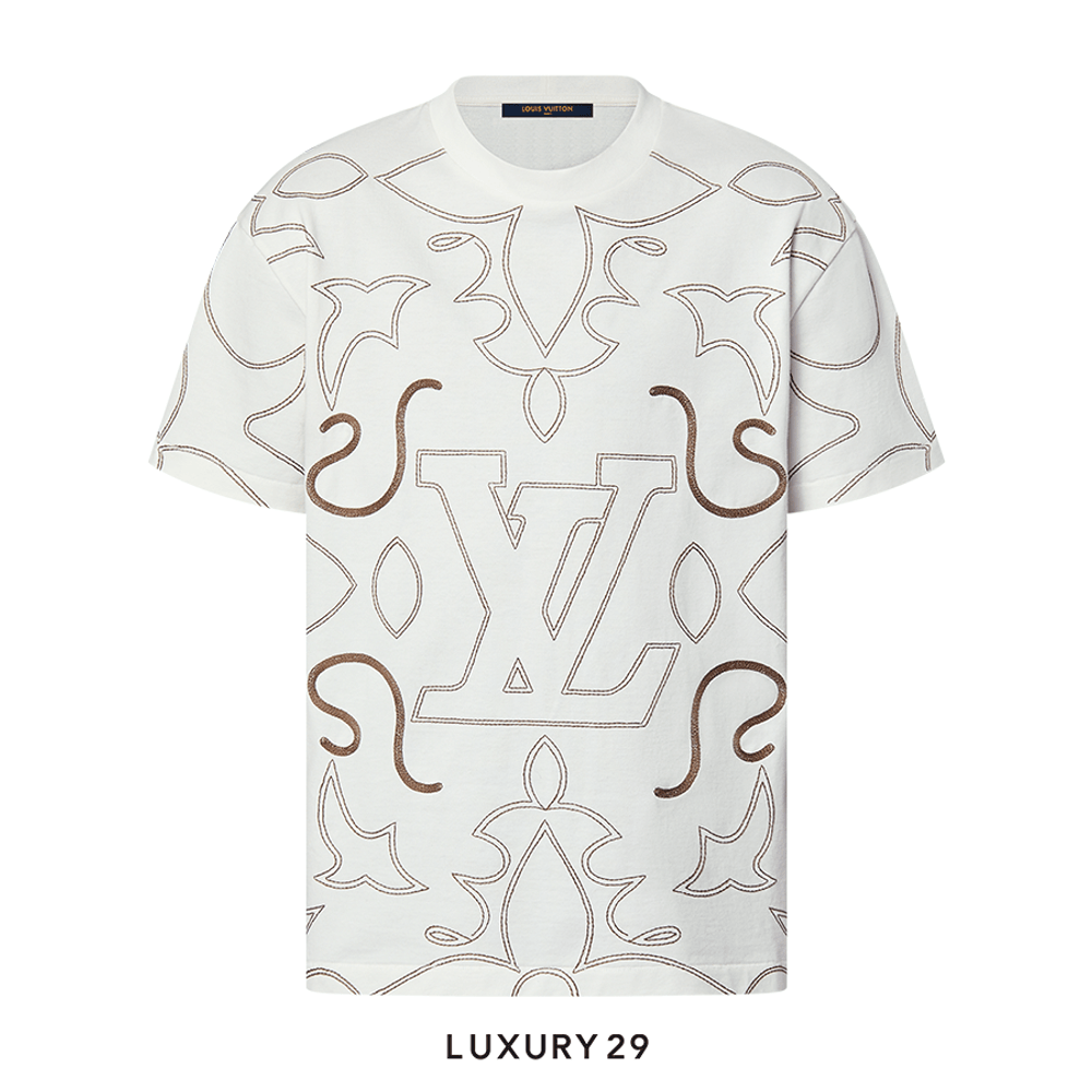 Louis Vuitton LV Embroidered Cotton T-Shirt(S, White)