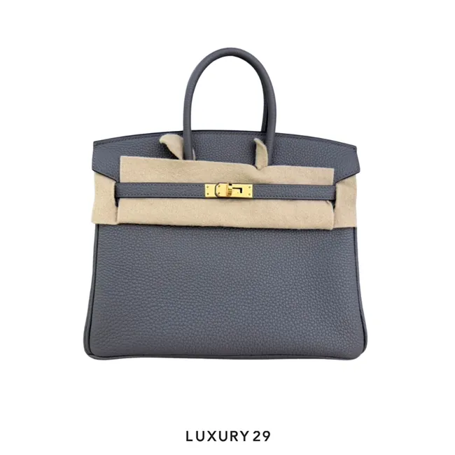 Hermes SAC Birkin 25 VEAU TOGO 25 Gris Meyer Gold Hardware / W Stamp  (2024)