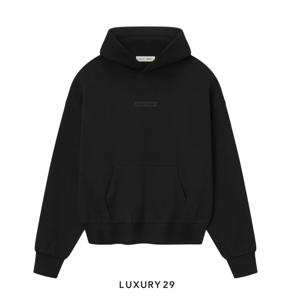 Fear of God Essentials Classic Fleece Hoodie Jet Black(XS, Black)