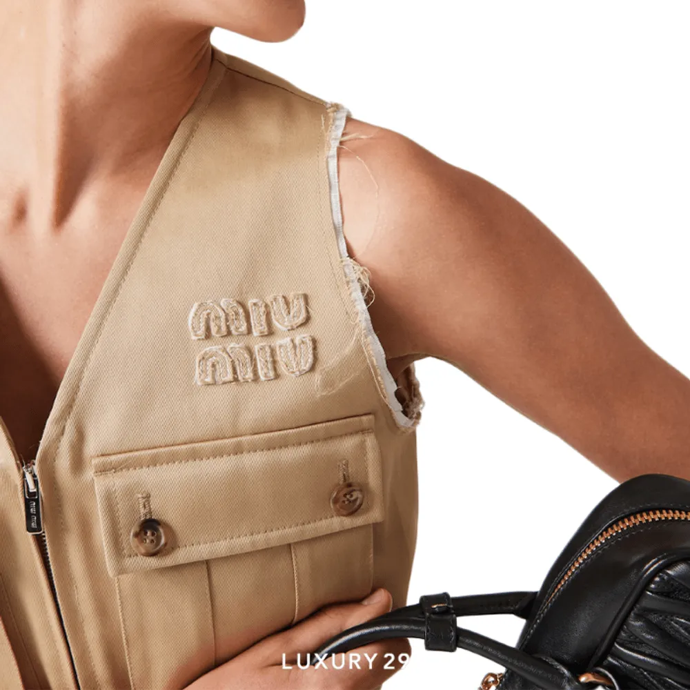 MIU MIU Chino vest Cord(2XS, Brown)