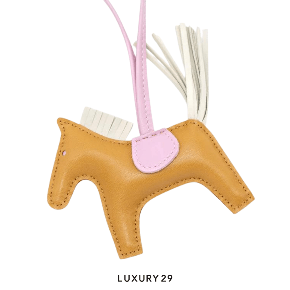 Hermes Rodeo PM charm Sesame / Craie / Mauve Sylvestre(Small, Brown)