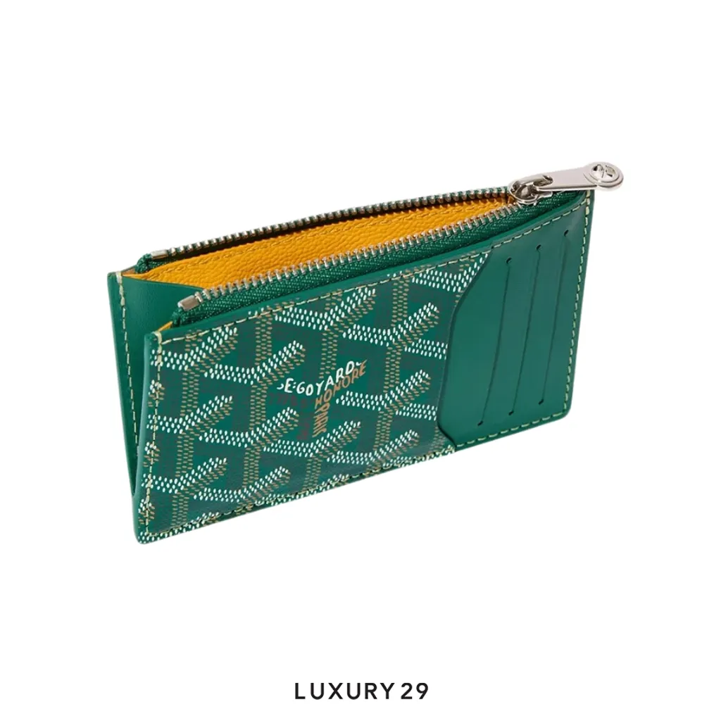 Goyard Bourbon zipped card holder Green(Small, Green)