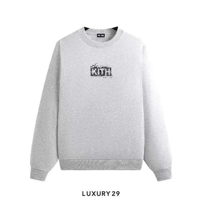 Kith X Batman Bats Vintage Nelson Crewneck Ligth Heater Grey
