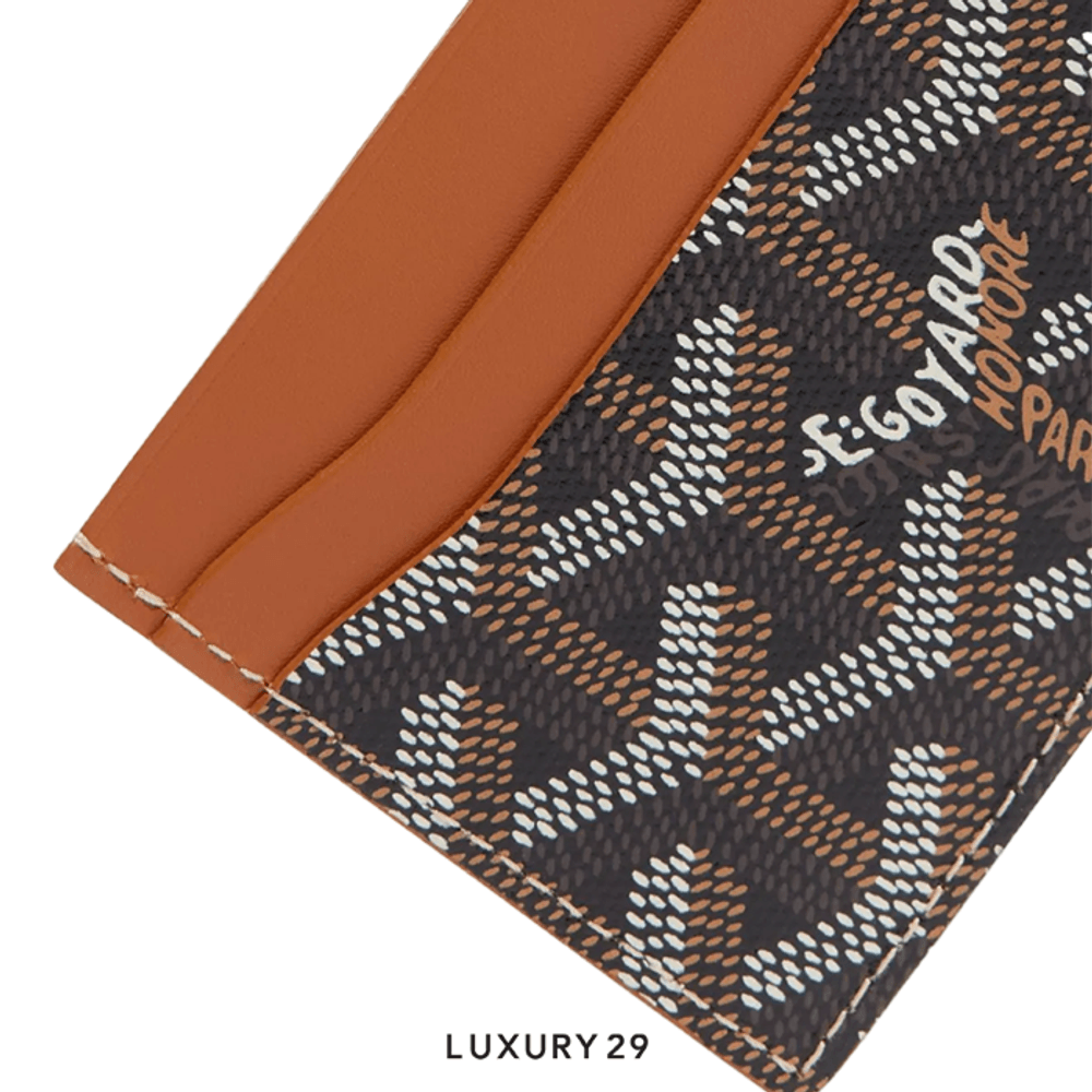 Goyard Saint-Sulpice Card Wallet Black & Tan(Small, Brown)