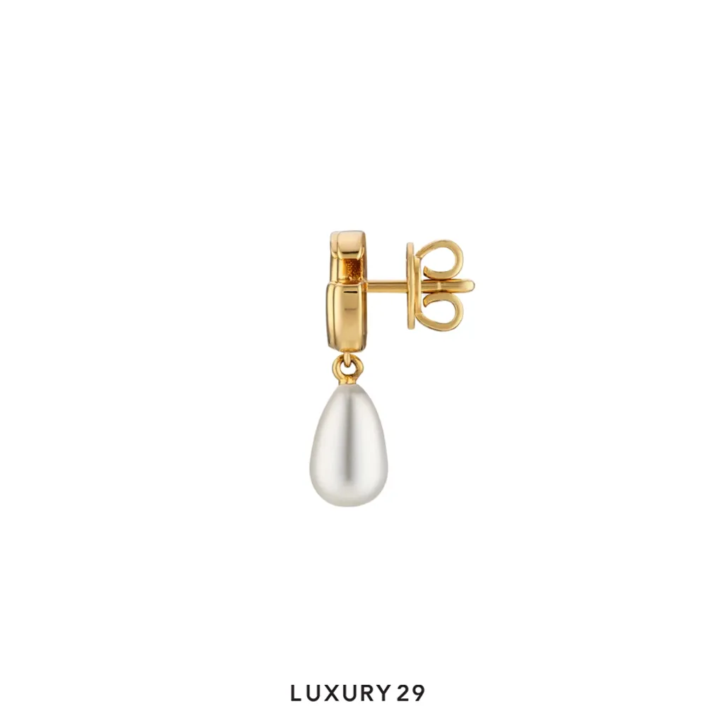 Gucci GG Marmont pearl drop earrings(Free Size, Gold)
