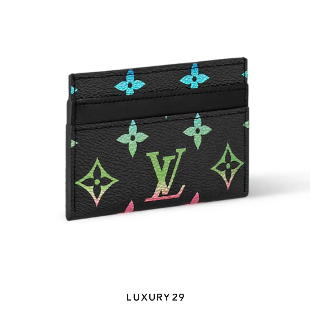 Louis Vuitton LV Double Card Holder Black in gradient Black(Small, Black)