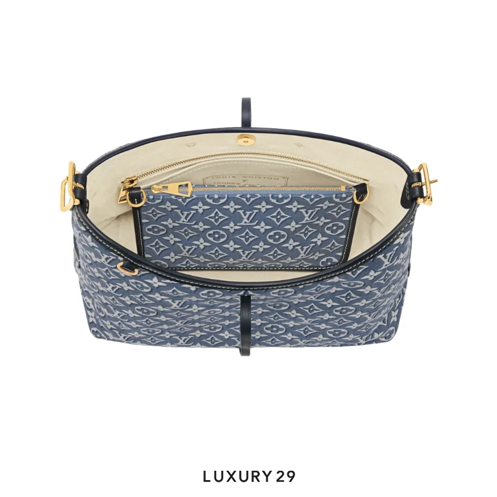 Louis Vuitton LV CarryAll PM bag Monogram Bleu pattern(Small, Blue)