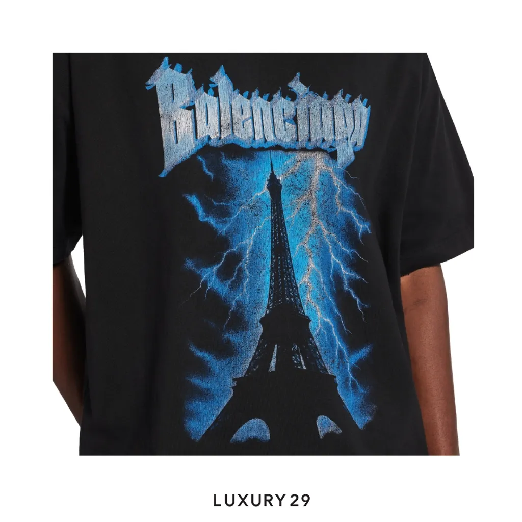 Balenciaga Metal Merch Paris Oversized T-Shirt Black(s, Black)