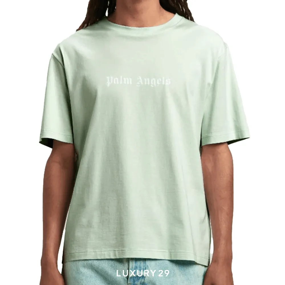 Palm Angels SLIM FIT T-SHIRT MINT OFF WHITE