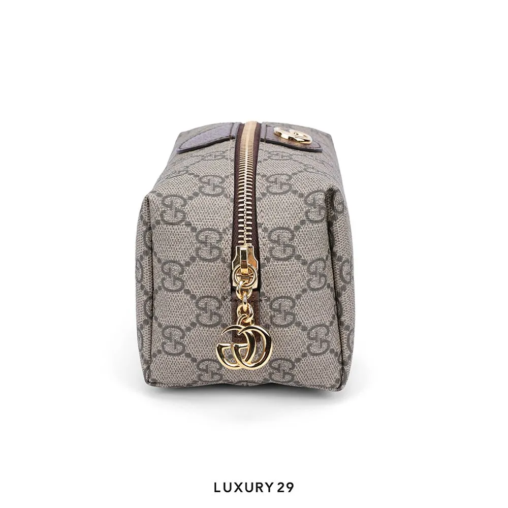 Gucci Ophidia Cosmetic Case GG Supreme Small Beige/Ebony(Small, Neutrals)