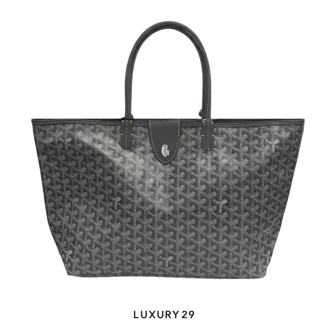 Goyard Saint Louis PM Bag with Croc Universal Grey