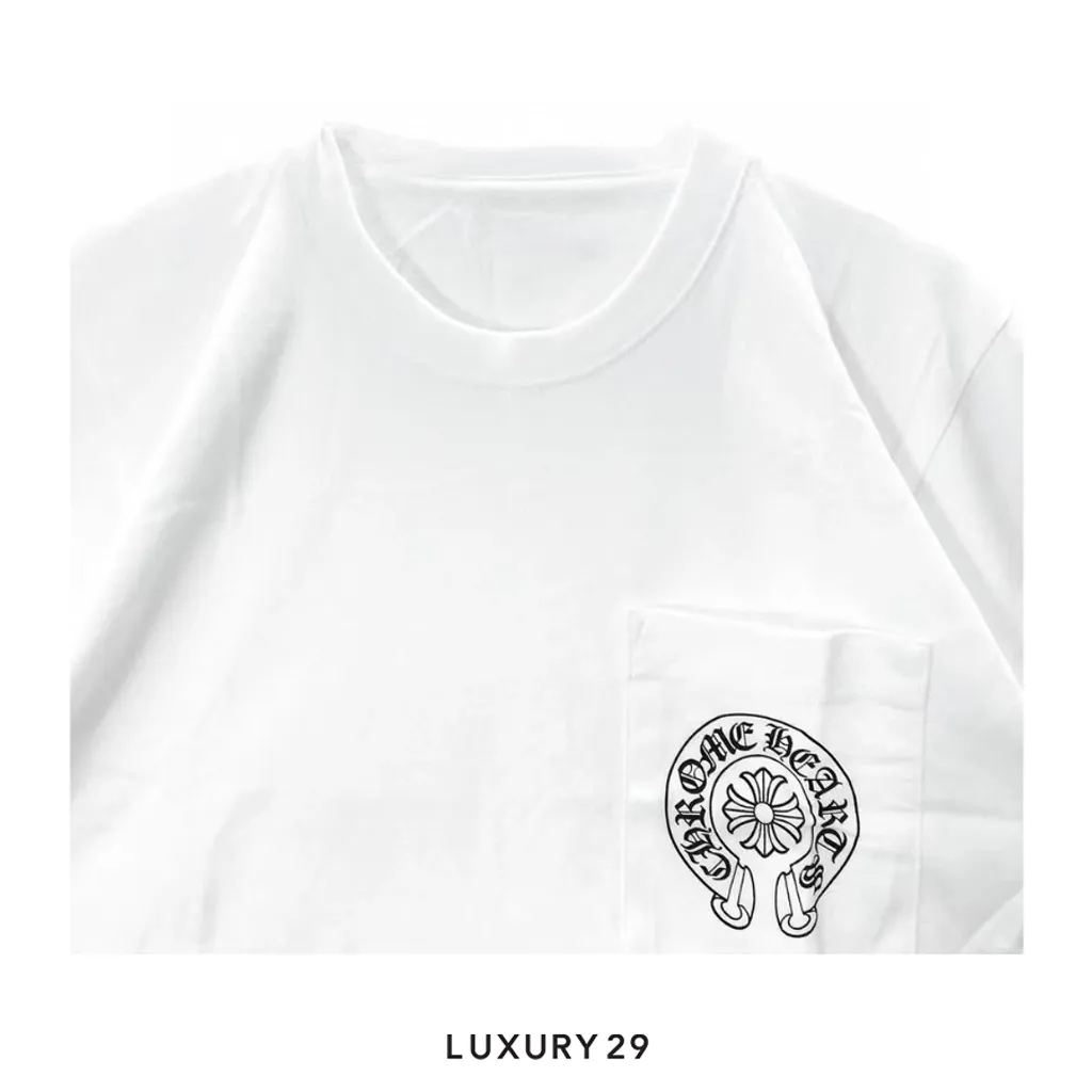 Chrome Hearts Las Vegas HorseShoe Logo Pocket T-Shirt White(XL, White)
