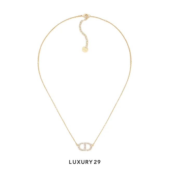 Dior Petit CD Necklace Gold-plated metal and silver-tone crystals