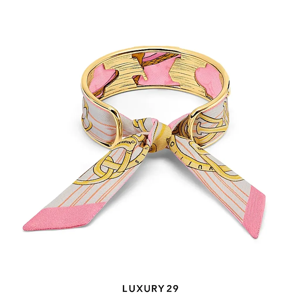 Louis Vuitton LV Initiales Silk Bracelet Pink(Small, Pink)