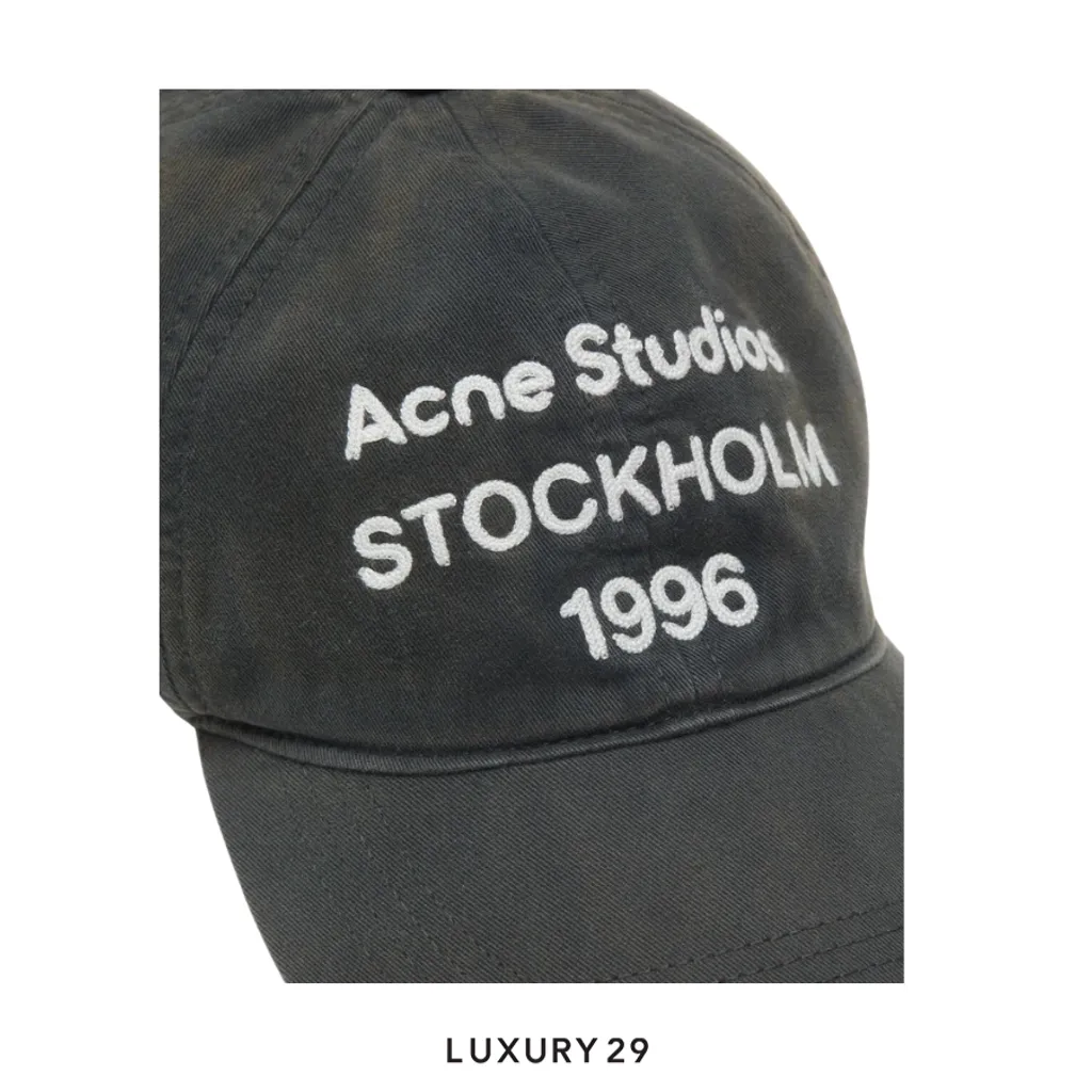 Acne Studios Logo cap Faded black(Free Size, Black)