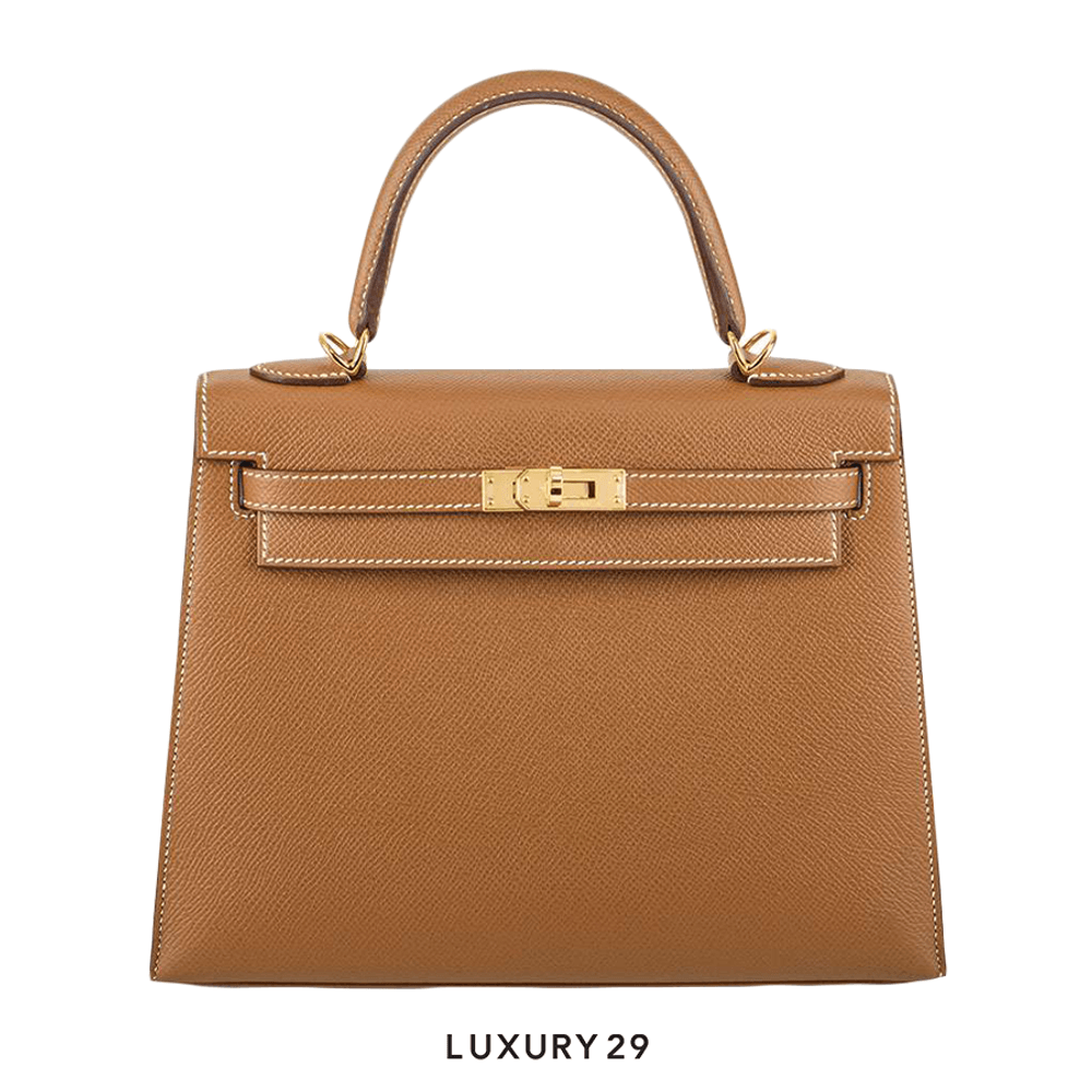 Hermes SAC Kelly II Sellier 25 VEAU EPSOM & Gold(Small, Gold)
