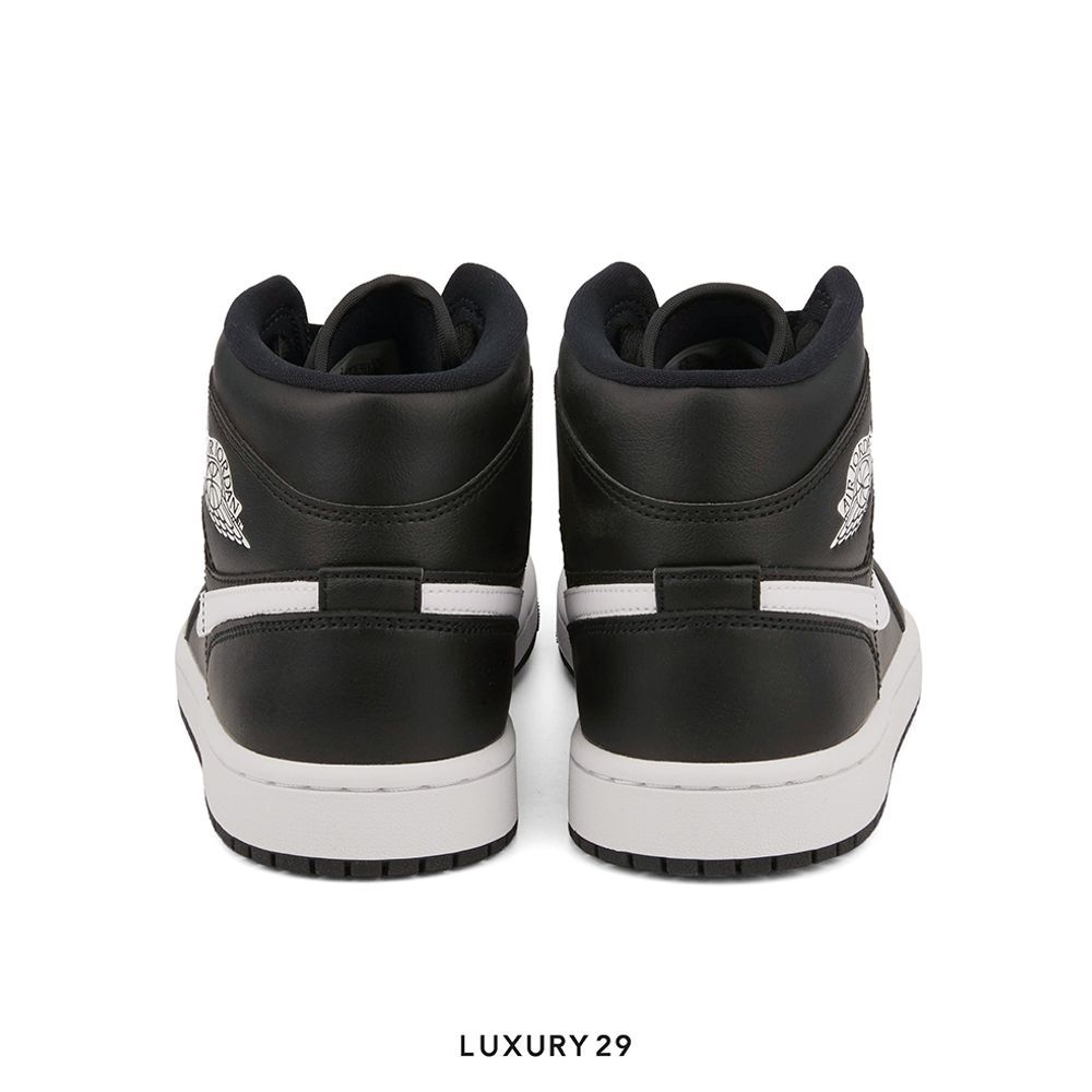 Nike Jordan 1 Mid Black White (Women's)(W)(40, Black)