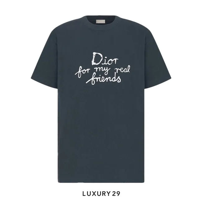 DIOR AND HYLTON NEL For My Real Friends T-Shirt Relaxed Fit Blue