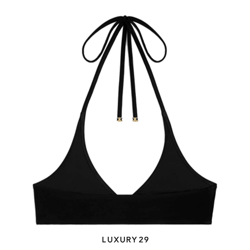 Celine triomphe triangle bottom in matte jersey Black(36, Black)