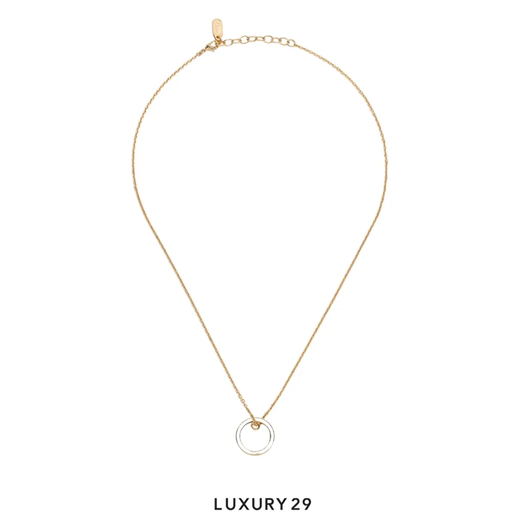 Dior Night Code Necklace Gold-Finish Metal, Latte Lacquer and Crystals(Free Size, Gold)