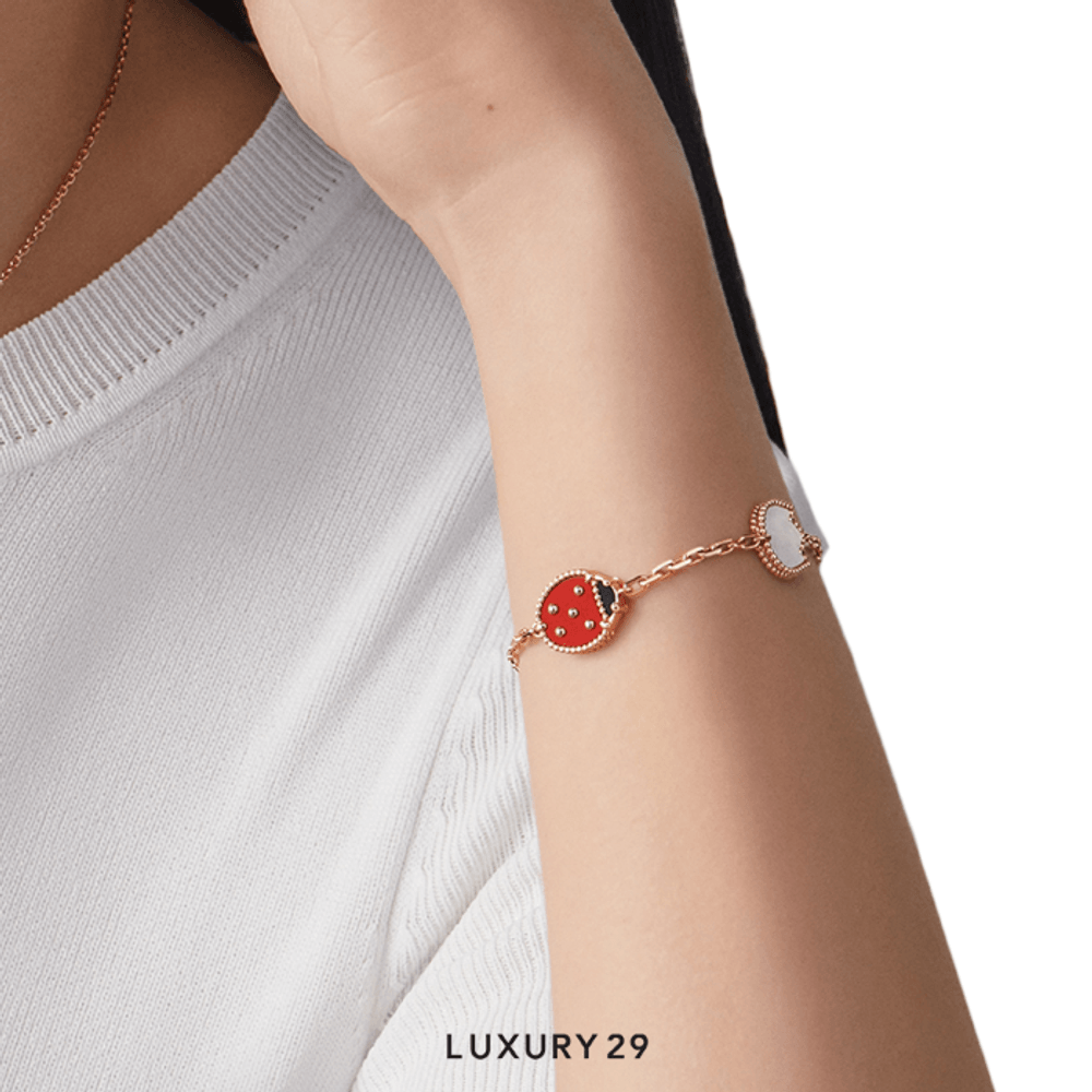 Van Cleef & Arpels Lucky Spring bracelet, 5 motifs 18K rose