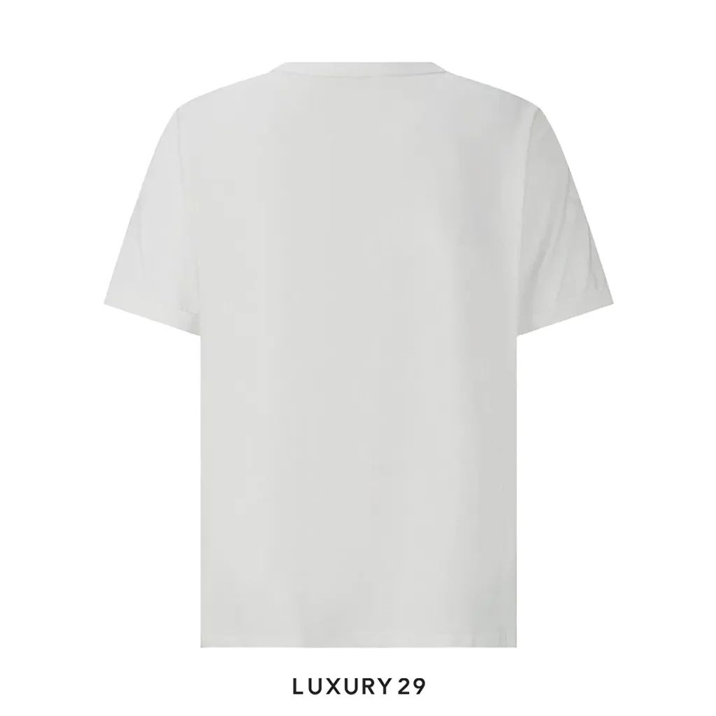 Dior Big O patch letter Logo print T-shirt short sleeve blanc(S, White)