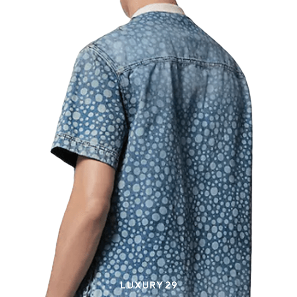 Louis Vuitton LV x YK Infinity Dots Denim Shirt(L, Blue)