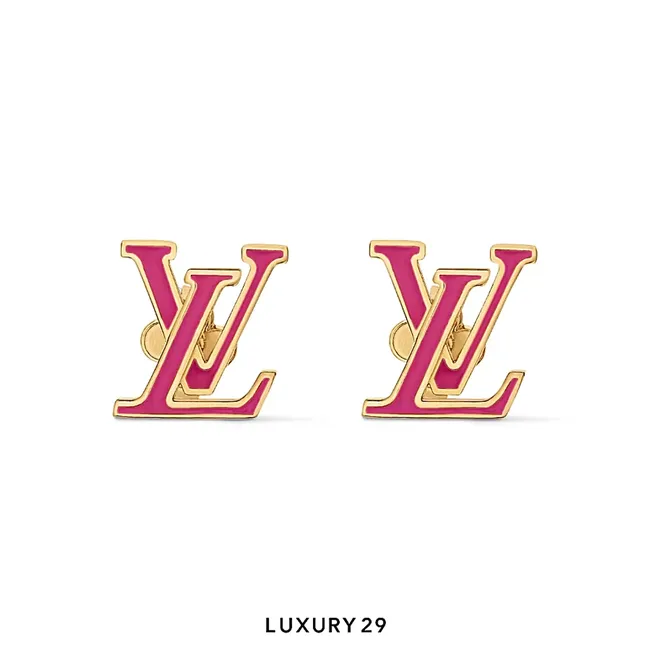 Louis Vuitton LV Iconic Enamel Earrings Pink Ballerine