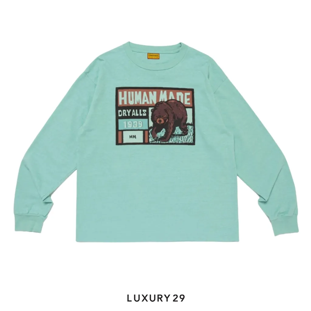 Human Made Graphic L/S T-Shirt Mint(L, Blue)