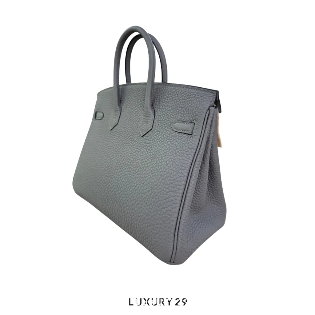 Hermes SAC Birkin 25 VEAU TOGO 25 Gris Meyer Gold Hardware / W Stamp (2024)(Small, Grey)