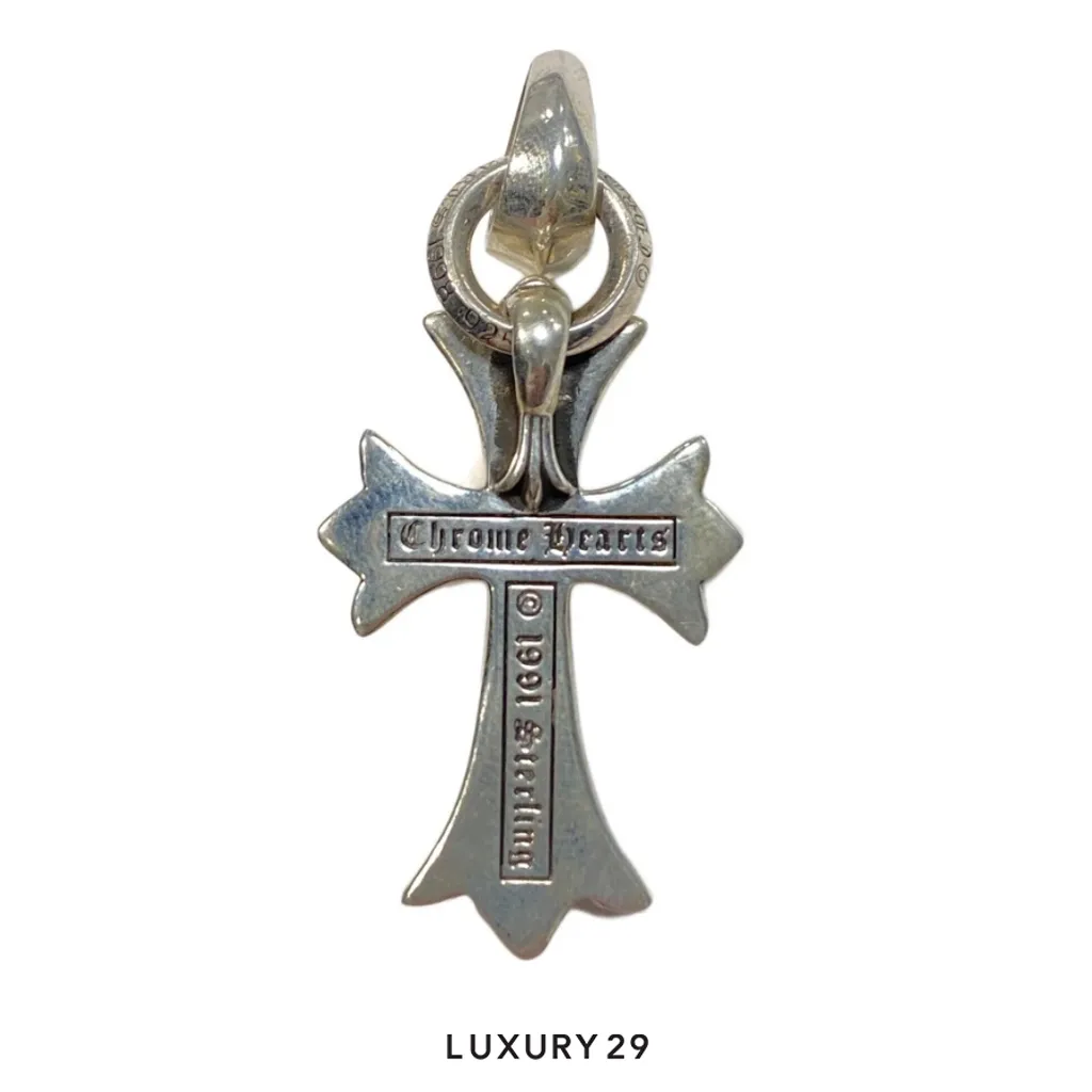 Chrome Hearts Cemetery Cross Pendant with Bale(Free Size, Grey)