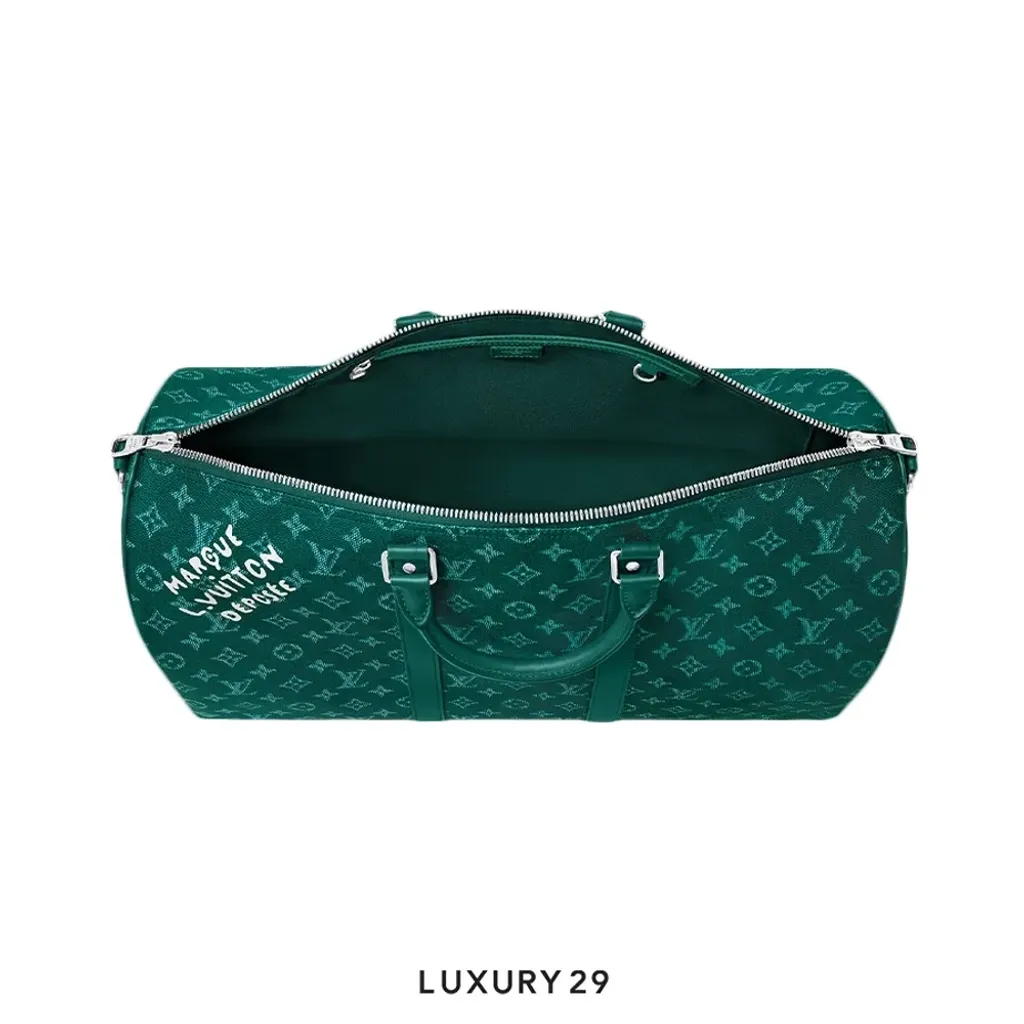 Louis Vuitton LV Keepall Bandouliere 50 green(Medium, Green)