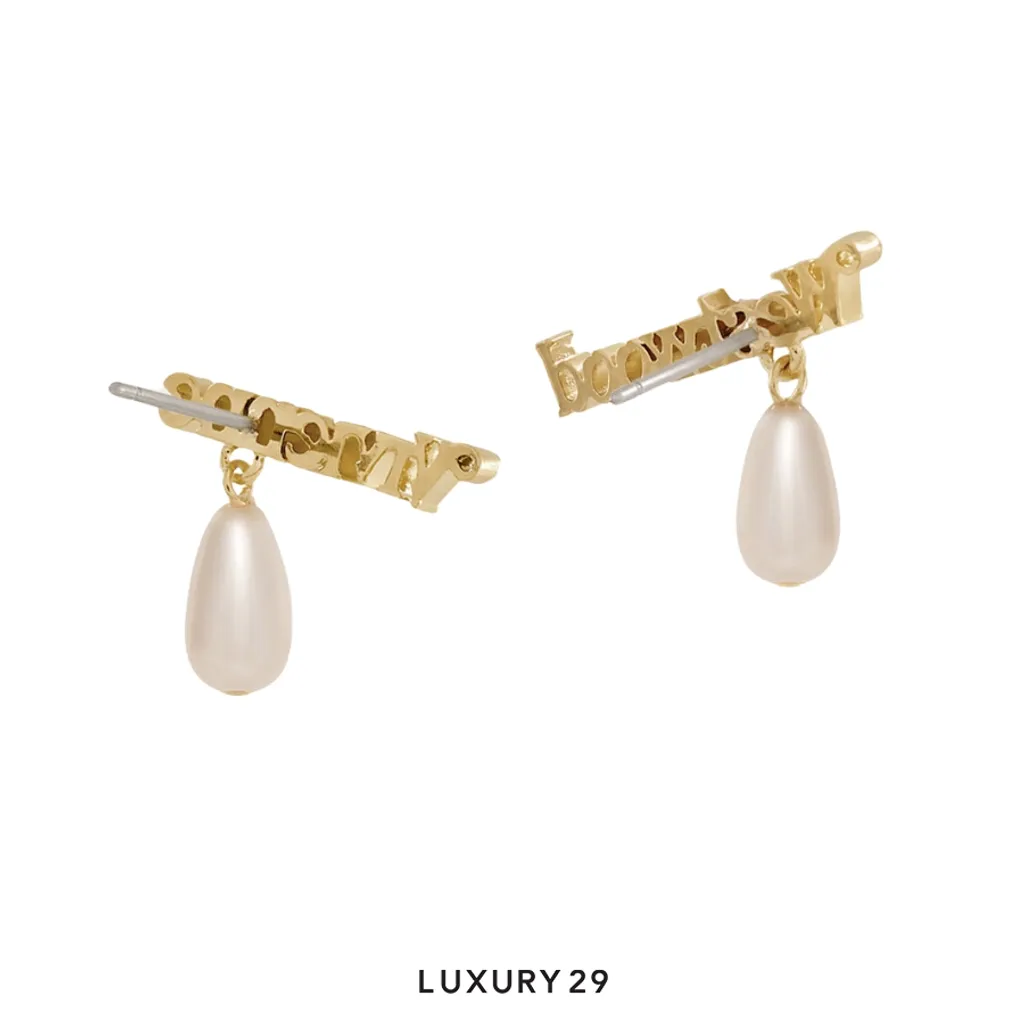 VIVIENNE WESTWOOD Amelia Earrings R313 Gold/Cream Pearl(Free Size, Gold)
