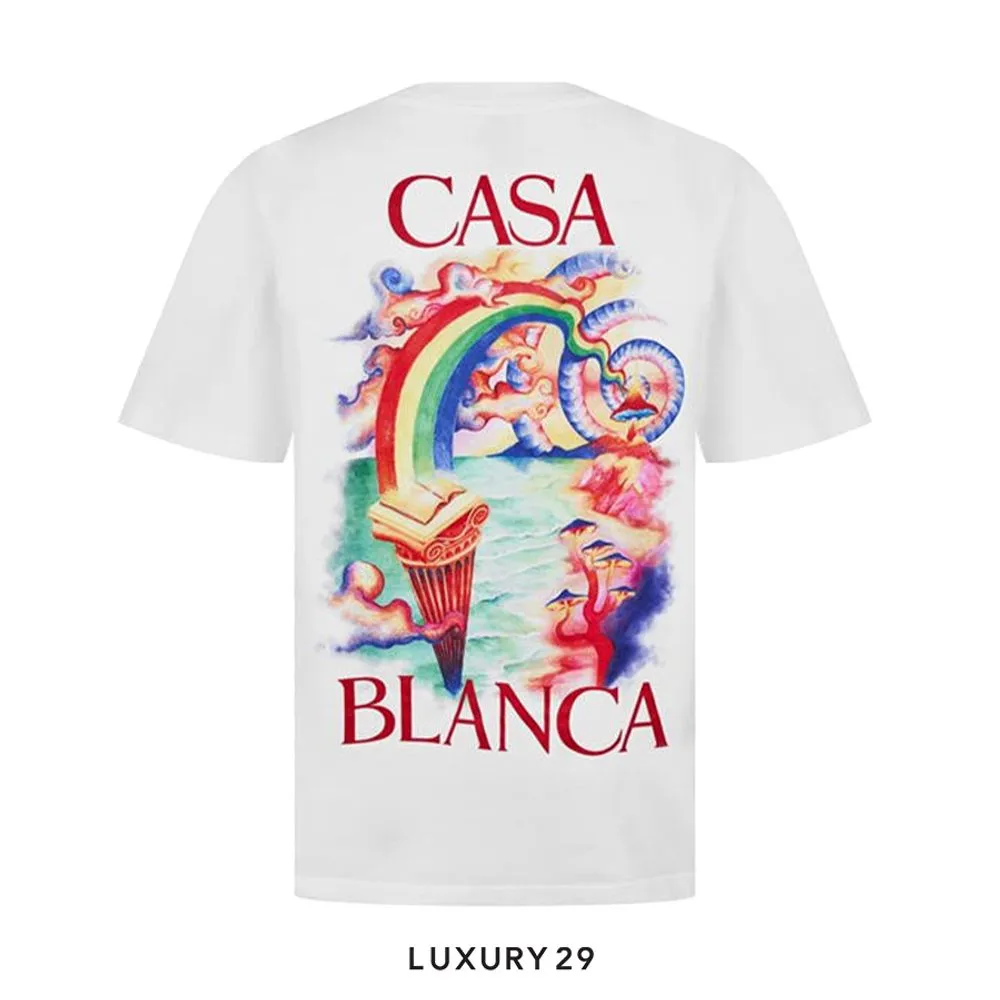 CASABLANCA Nature Teacher organic cotton t-shirt White(M, White)