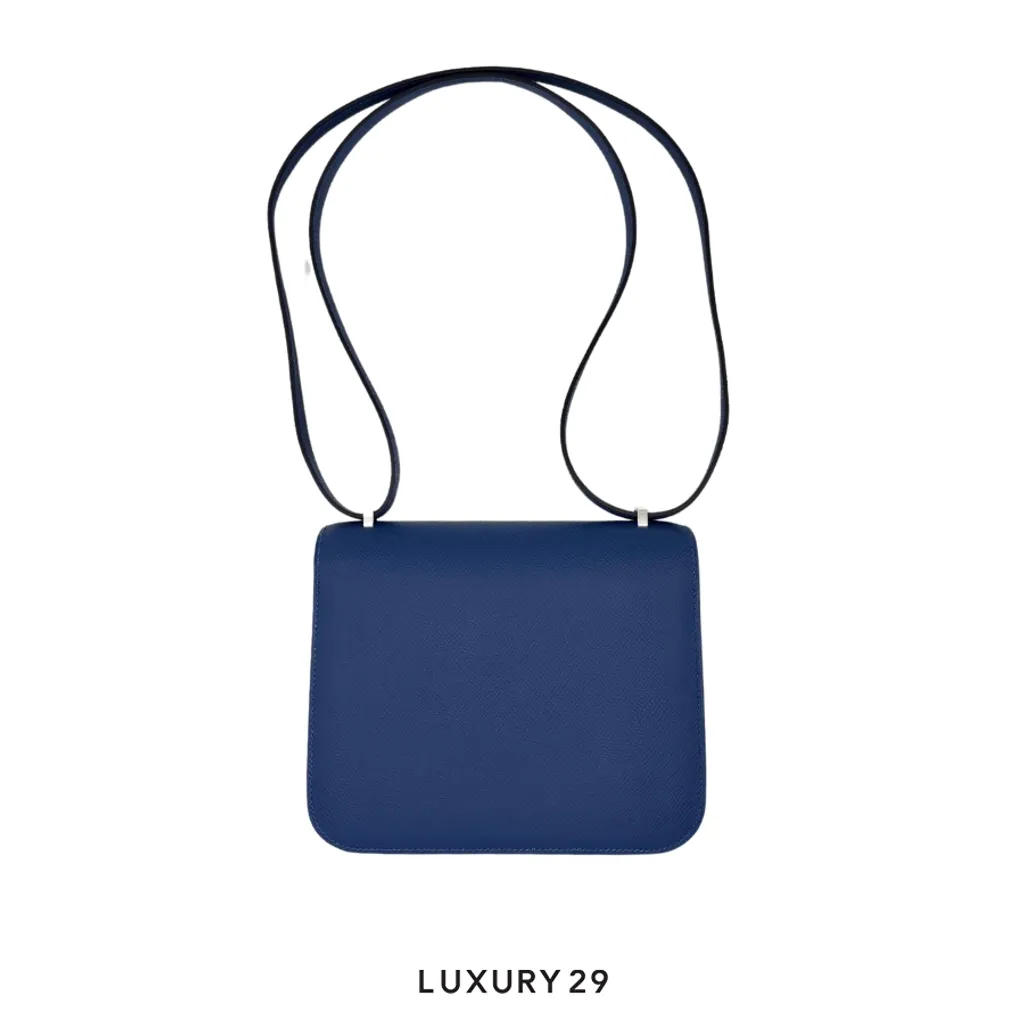 Hermes SAC Constance III Mini Blue Tie K Stamp (2025)(Mini, Blue)