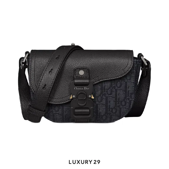 Dior Mini Saddle Messenger Bag with Flap Black