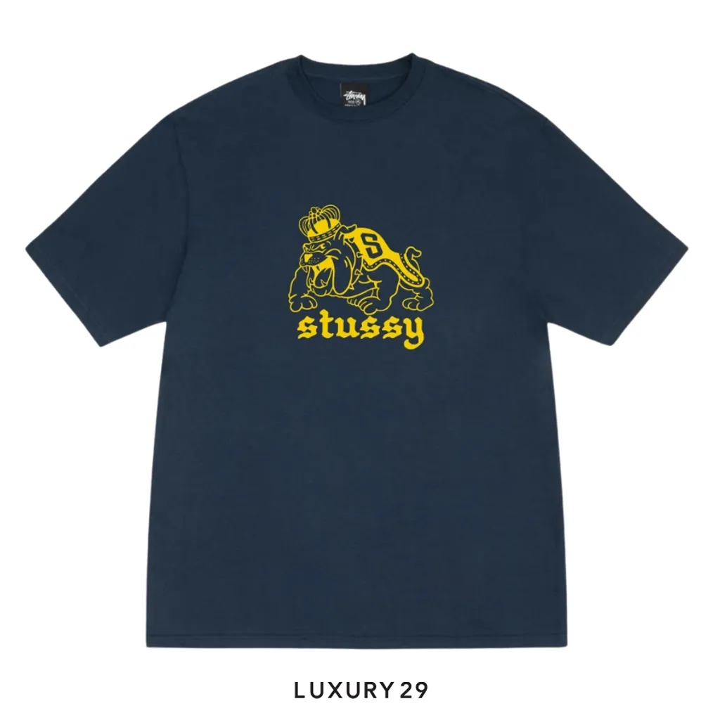 STUSSY BULLDOG TEE NAVY(S, Blue)
