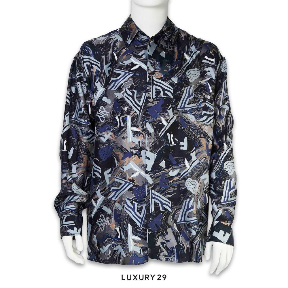Fendi Silk Fragment Shirt(L, Black)