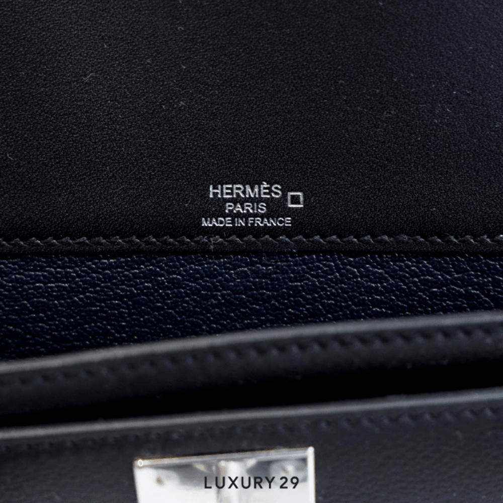 Hermes Kelly depeches 25 Touch Veau Evergrain/Alli / B Stamp (2023)(Small, Black)