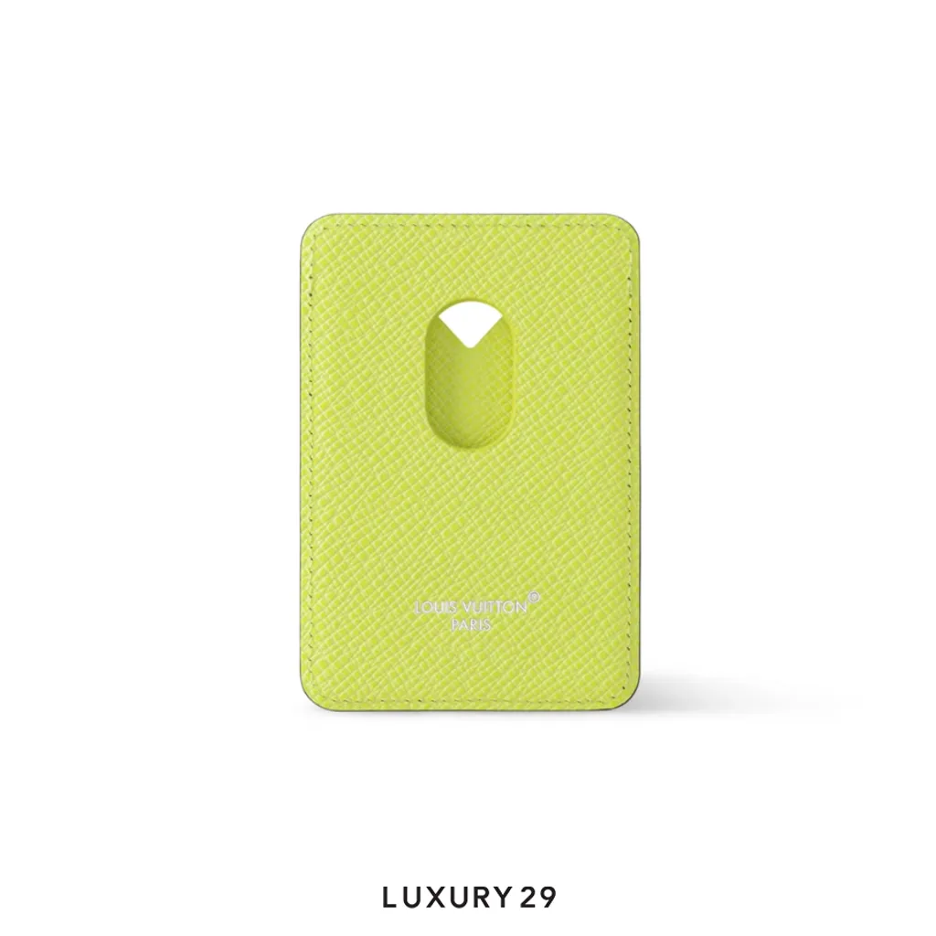 Louis Vuitton LV Porte-Cartes Magnet Monogram coated canvas and Taiga cowhide leather Lemon Yellow(Small, Yellow)