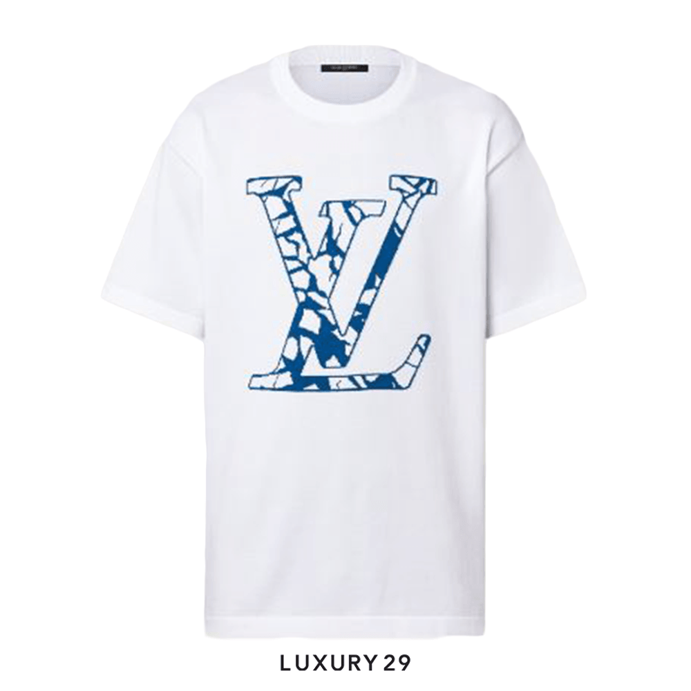 Louis Vuitton LV Ski Short-Sleeved Cotton Crewneck(L, White)