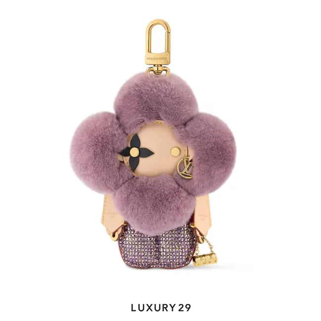 LOUIS VUITTON LV X Vivienne Fashionista Bag Charm Mink Purple Gold-colour metal