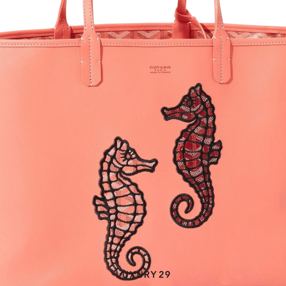 Goyard Anjou PM Seahorse Embroidery Coral(Small, Orange)