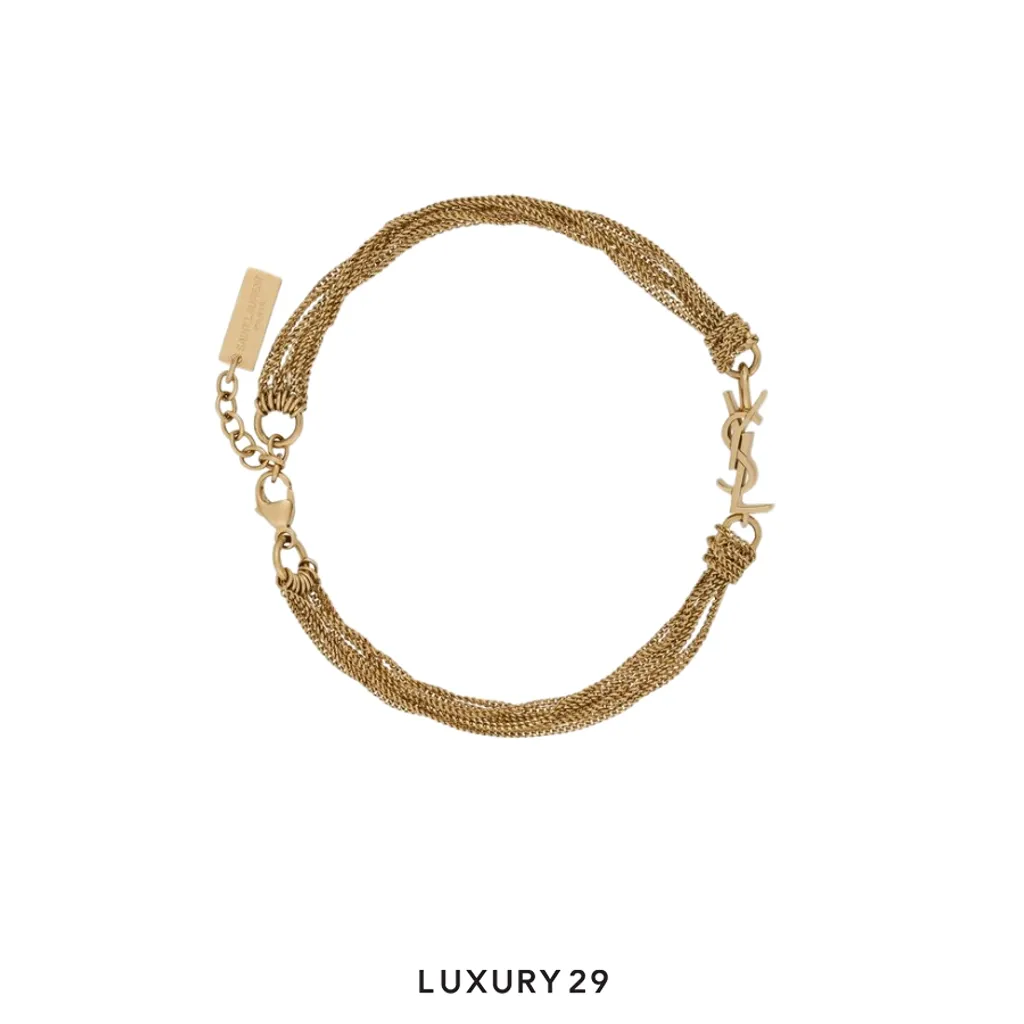 YSL Saint Laurent The Cassandre tassel bracelet in metal(Free Size, Gold)