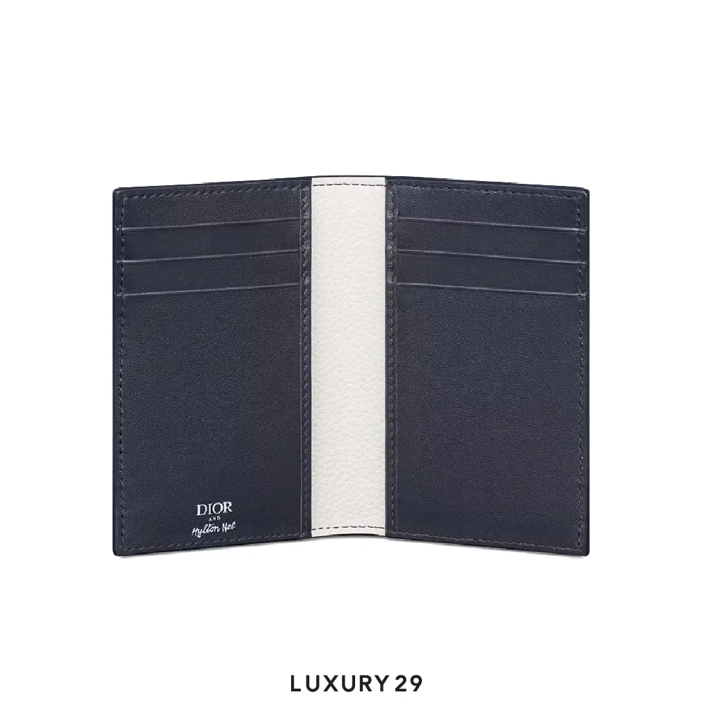 DIOR AND HYLTON NEL Vertical Bifold Card Holder Navy Blue(Small, Blue)